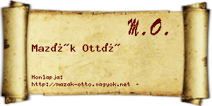 Mazák Ottó névjegykártya